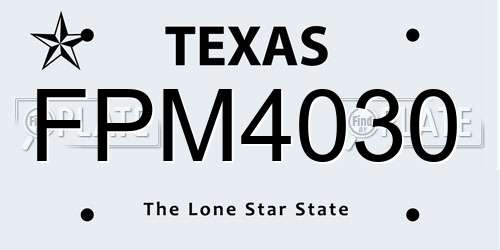 FPM4030 Texas License Plate