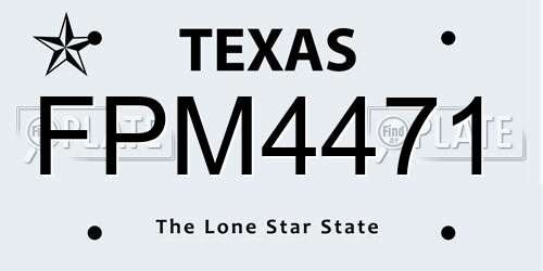 FPM4471 Texas License Plate