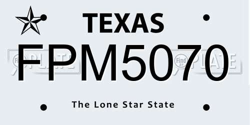 FPM5070 Texas License Plate