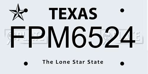 FPM6524 Texas License Plate