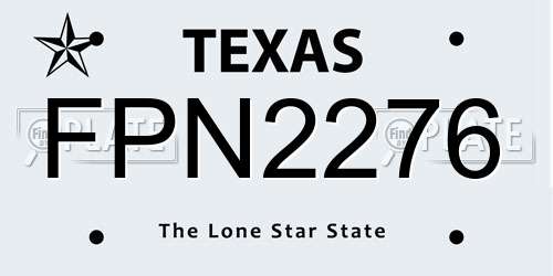 FPN2276 Texas License Plate
