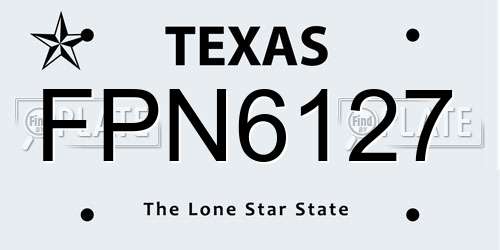 FPN6127 Texas License Plate