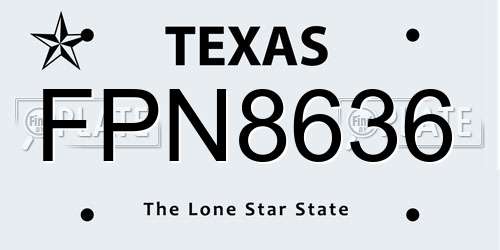 FPN8636 Texas License Plate