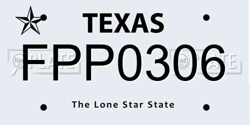 FPP0306 Texas License Plate