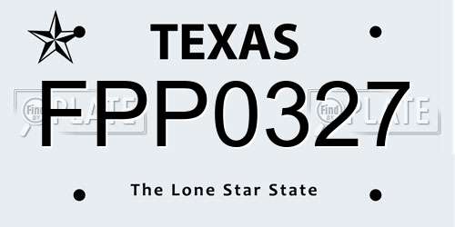 FPP0327 Texas License Plate
