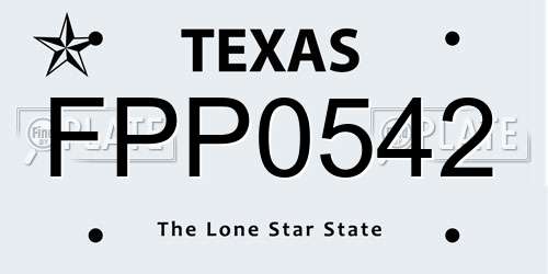 FPP0542 Texas License Plate