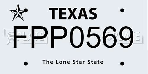 FPP0569 Texas License Plate