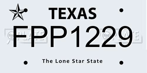 FPP1229 Texas License Plate