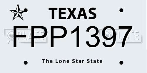 FPP1397 Texas License Plate