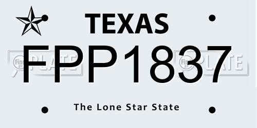 FPP1837 Texas License Plate