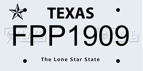 FPP1909 Texas License Plate