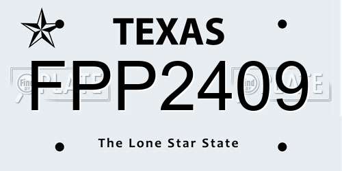 FPP2409 Texas License Plate