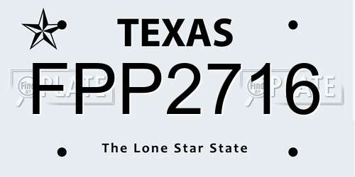 FPP2716 Texas License Plate