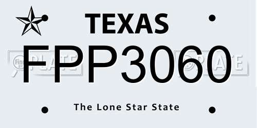 FPP3060 Texas License Plate