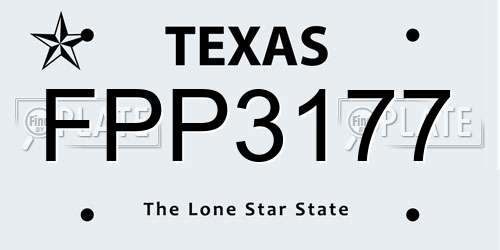 FPP3177 Texas License Plate