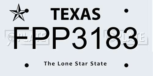 FPP3183 Texas License Plate