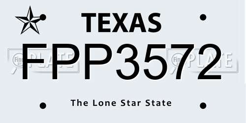 FPP3572 Texas License Plate