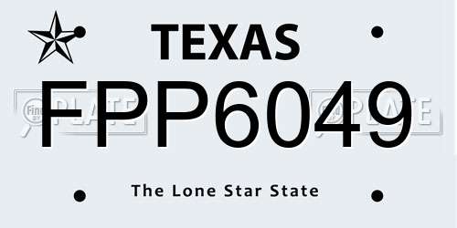 FPP6049 Texas License Plate
