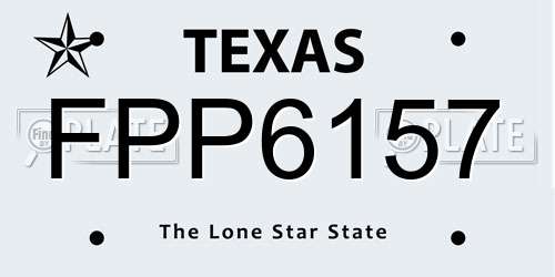 FPP6157 Texas License Plate