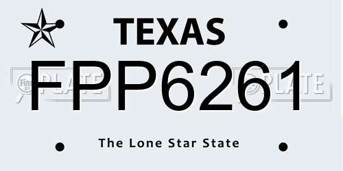 FPP6261 Texas License Plate