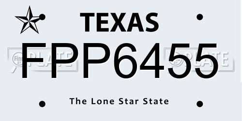 FPP6455 Texas License Plate