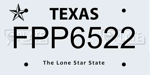 FPP6522 Texas License Plate
