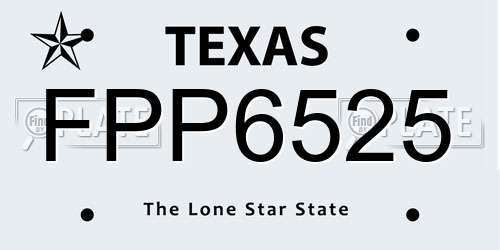 FPP6525 Texas License Plate