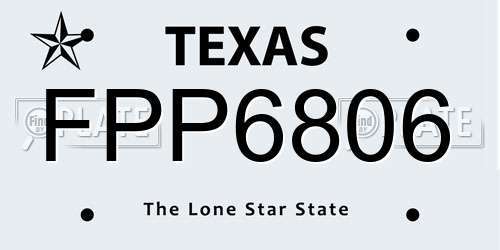 FPP6806 Texas License Plate