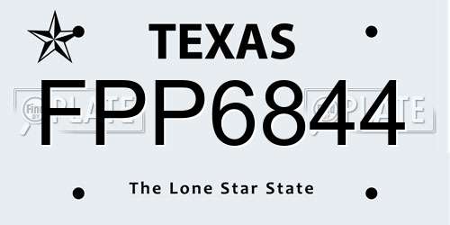 FPP6844 Texas License Plate