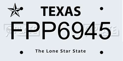 FPP6945 Texas License Plate