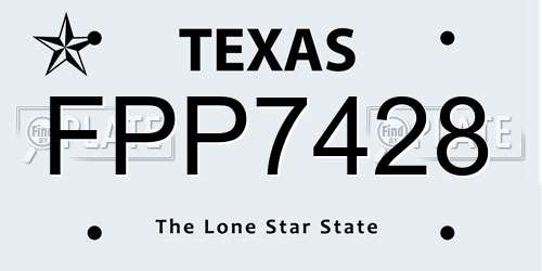 FPP7428 Texas License Plate