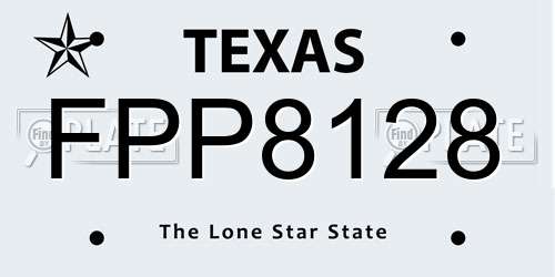FPP8128 Texas License Plate