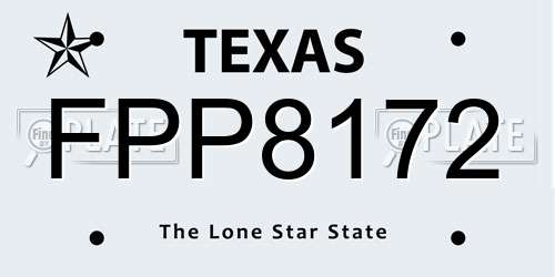FPP8172 Texas License Plate