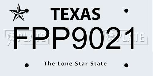 FPP9021 Texas License Plate
