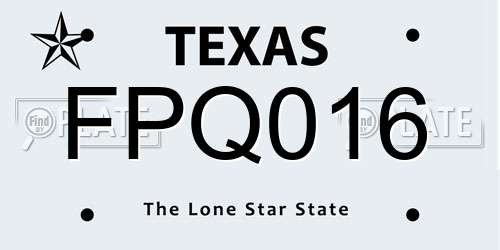 FPQ016 Texas License Plate