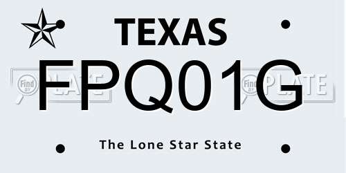 FPQ01G Texas License Plate