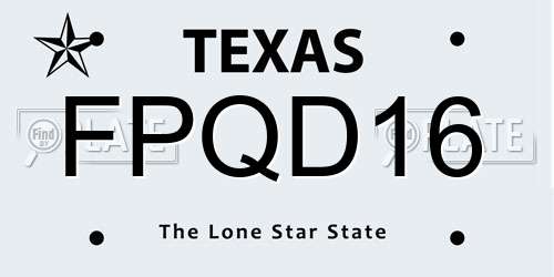 FPQD16 Texas License Plate