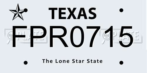 FPR0715 Texas License Plate