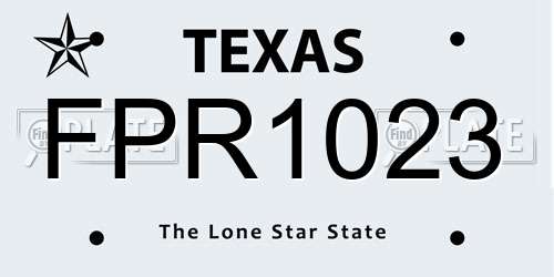 FPR1023 Texas License Plate
