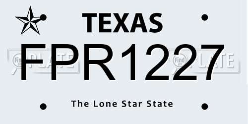 FPR1227 Texas License Plate