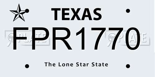 FPR1770 Texas License Plate