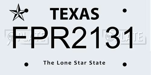 FPR2131 Texas License Plate