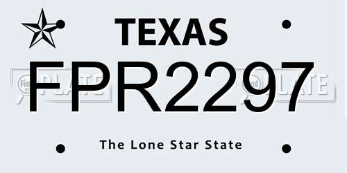 FPR2297 Texas License Plate