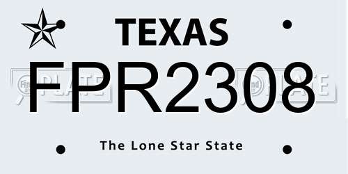 FPR2308 Texas License Plate