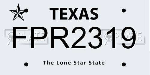 FPR2319 Texas License Plate
