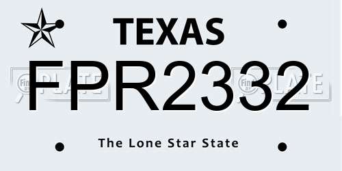 FPR2332 Texas License Plate