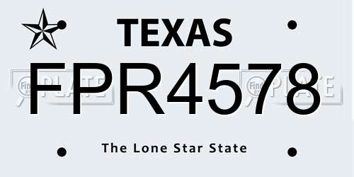 FPR4578 Texas License Plate