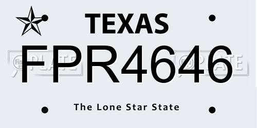FPR4646 Texas License Plate