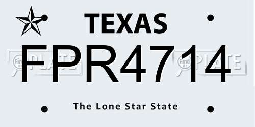 FPR4714 Texas License Plate