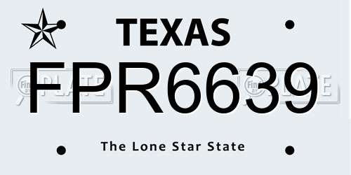 FPR6639 Texas License Plate